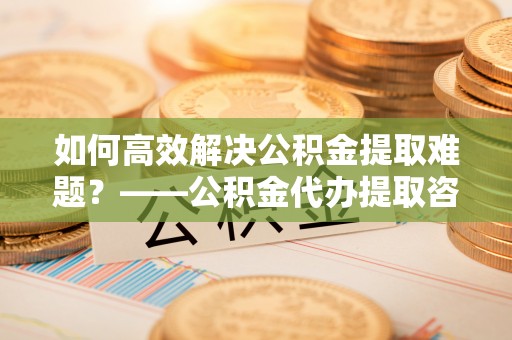 从江如何高效解决公积金提取难题？——公积金代办提取咨询服务全解析